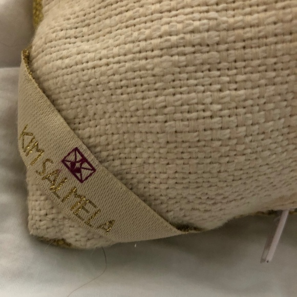 Kim Salmela decorative lumbar pillow mixed fabrics boho ikat patchwork prints - Picture 5 of 5